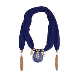 ANKERZENDE Damen-Halskette, einfarbig, dekorativ, Anhänger, Turban, Damenkopf (blau, blau) von ANKERZENDE