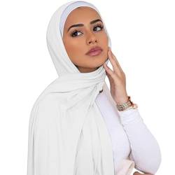 ANKOMINA Frauen Weiche Baumwolle Muslim Jersey Hijab Kopf Wrap Schals Mode Lange Schal Schals, 3, Einheitsgröße von ANKOMINA