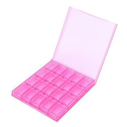 Nagelkunst-Organizer, 20 Fächer, Perlen-Organizer, Nageldekorations-Organizer, Schmuck-Display-Box, Transparent, Leer, Nagelkunst-Organizer aus Kunststoff, DIY-Kunsthandwerk, Nagel-Organizer(Rosenrot) von ANKROYU