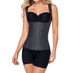 Ann Chery Korsett Taillentrainer für Frauen Gewichtsverlust Kolumbianische Taille Cincher mit Riemen 3 Haken Weste Body Shaper, Schwarz, Medium von ANN CHERY