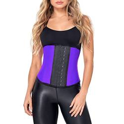 Ann Chery Korsett Taillentrainer für Frauen Gewichtsverlust - Kolumbianischer Taillenmieder - 2 Haken Latex Body Shaper - Edition 2026, Violett, Large von ANN CHERY