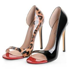 ANN CREEK High Heel Frauen Super Stiletto Peep Toe Slip On Pump Schuhe, Leopard, 38 EU von ANN CREEK