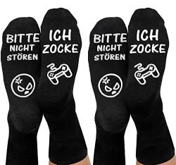 Lustige Socken, Gaming Socken Mit Spruch Bitte Nicht StÖren Ich Zocke Neuheit Baumwollsocken Gamer Knöchel Socken Rutschfeste Haussocken Wintersocken Geschenk Für Damen Herren Lange Socken von ANOTION