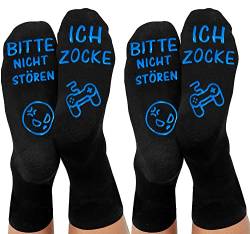 Lustige Socken, Gaming Socken Mit Spruch Bitte Nicht StÖren Ich Zocke Neuheit Baumwollsocken Gamer Knöchel Socken Rutschfeste Haussocken Wintersocken Geschenk Für Damen Herren Lange Socken von ANOTION