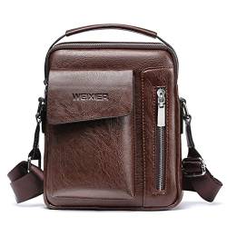 ANPTER Umhängetasche für Herren, Leder, kleine Schultertasche, Kreuz, Business-Tasche, Herren, Arbeitstaschen, Telefon, Geldbörse für Reisen, Einkaufen, Braune Schultertaschen von ANPTER