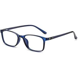 ANRRI Blaulicht-blockierende Brille, Anti-Blaustrahl, klare Gläser, Vintage-Rahmen, Computerspiel-Brille, für Herren und Damen, blau, Medium von ANRRI