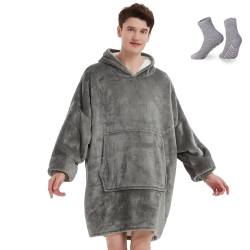 ANSUG Übergroße Hoodie Sweatshirt Decke, Sherpa Decke Kapuzendecke mit Fronttasche für Erwachsene Männer Frauen Teenager - Eine Grösse passt Allen von ANSUG