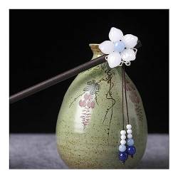 Haarstäbchen Handgefertigte Vintage-Holz-chinesische Haarnadeln, Kopfbedeckung for Frauen, Blumen-Haarnadeln, Haarschmuck, Kopf-Accessoires (Color : 04) von ANTLAS