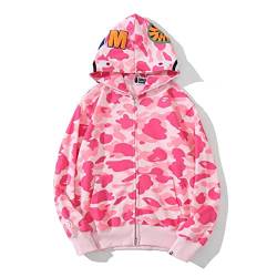 ANTLEP Bape Hoodie Shark Camo Jacke 100% Baumwolle Full Zipper Sweatshirt Unisex für Männer Frauen Jungen und Mädchen S-3XL von ANTLEP