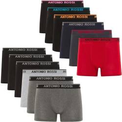 ANTONIO ROSSI (12er-Pack) Herren-Boxer-Hipster - Herren-Boxershorts Multipack mit elastischem Bund, Dunkel Gemischt, L von ANTONIO ROSSI