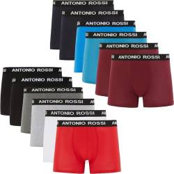 ANTONIO ROSSI (12er-Pack) Herren-Boxer-Hipster - Herren-Boxershorts Multipack mit elastischem Bund, Hell Gemischt, M von ANTONIO ROSSI