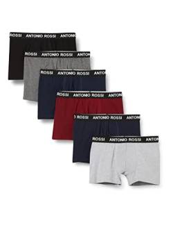 ANTONIO ROSSI (3/6er-Pack) Boxershorts Herren - Unterhosen Männer Multipack mit Elastischem Bund - Baumwollreich, Bequeme Herrenunterwäsche, Klassisch Dunkel (6er-Pack), M von ANTONIO ROSSI