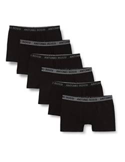 ANTONIO ROSSI (3/6er-Pack) Boxershorts Herren - Unterhosen Männer Multipack mit Elastischem Bund - Baumwollreich, Bequeme Herrenunterwäsche, Schwarz, Grau (6er-Pack), S von ANTONIO ROSSI