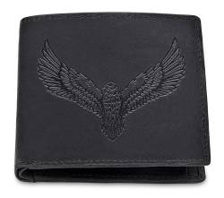 ANTONIO VALERIA Adler Vintage Schwarz Leather Wallet for Men von ANTONIO VALERIA