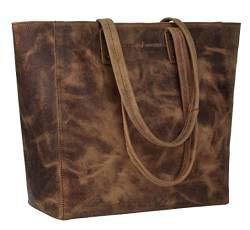 ANTONIO VALERIA Alexis Brown Hunter Leather Tote/Top Handle Shoulder Bag for Women von ANTONIO VALERIA