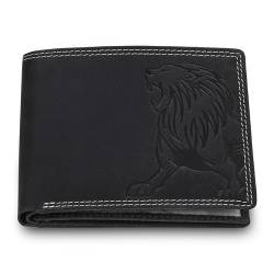 ANTONIO VALERIA Peter Vintage Schwarz Embossed Leather Wallet for Men von ANTONIO VALERIA