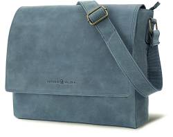 ANTONIO VALERIA Robert Premium Leder Messenger Bag für Herren, blau vintage,… von ANTONIO VALERIA