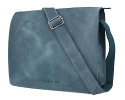 Antonio Valeria Albert Premium Leder Messenger Bag für Herren, Crazy Horse blau, Medium… von ANTONIO VALERIA