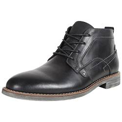 ANUFER Herren Jahrgang Echtleder Stiefeletten Schnüren Motorrad Chukka Stiefel Schwarz SN01801D EU44 von ANUFER