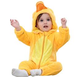 ANUFER Unisex Baby Mit Kapuze Strampler Flanell Niedlich Tier Overall Pyjama 0-36 Monate Ente SN07652 6-12 Monate von ANUFER