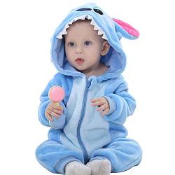 ANUFER Unisex Baby Mit Kapuze Strampler Flanell Niedlich Tier Overall Pyjama 0-36 Monate Haifisch SN07652 12-18 Monate von ANUFER