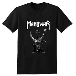 Manowar Mens T-Shirt Fashion Streetwear Tops Unisex Hip-hop Casual Graphic Black Tees 3XL von ANXI