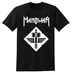 Manowar Rock Casual Mens Hip Hop Mens Black T-Shirt XL von ANXI