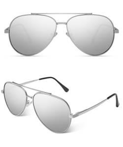 ANYLUV Polarisiert-Sonnenbrille-Herren-Damen Premium Metallrahmen Unisex mit UV400 Schutz Vintage Schwarz Fahrerbrille von ANYLUV
