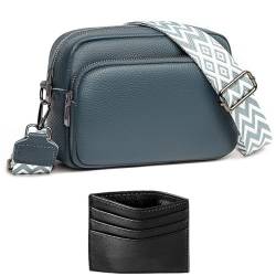 ANYWN Crossbody Bag Damen Breiter Gurt, Bauchtasche Gürteltasche Damen, Kleine Umhängetasche Damen mit Breitem Gurt und Abnehmbar Schultergurt, Handytasche Zum Umhängen Frauen Blau von ANYWN