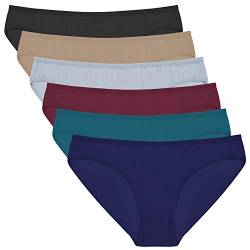 ANZERMIX Damen Baumwolle Unterwäsche Assorted Bikini Panties 6 Pack (6-Pack Dark Vintage, Small) von ANZERMIX