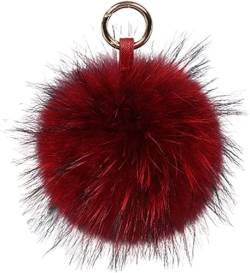 Damen Pom Pom Bommel Anhänger Taschenanhänger Schlüsselanhänger Pelz-Anhänger für Handtaschen, Koffer, Rucksäcke & Taschen Rückspiegel im Auto von ANZII