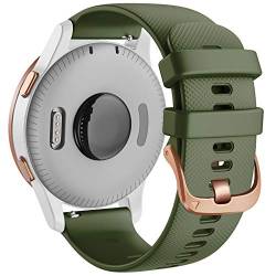 ANZOAT 18 mm Silikon-Lederarmband für Garmin Vivoactive 4S 3S Venu 2S Smartwatch für Active S Move 3S Schnellverschluss-Armband, 18mm For Garmin Rey, Achat von ANZOAT