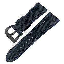 ANZOAT Sportuhrenband aus Segeltuch und Leder, für Panerai Submersible Luminor PAM 24 mm / 26 mm Serie, Nylongewebe, Uhrenarmband für 22/24 mm, Ersatzzubehör, 24 mm, Achat von ANZOAT