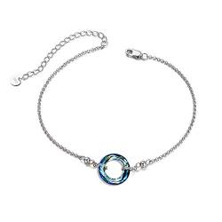 AOBOCO Kristall Armband Damen 925 Sterling Silber Freundschaftsarmbänder Geburtstags Valentinstag Weihnachten Geschenke für Sie Frauen Freundin Schwester Tochter von AOBOCO