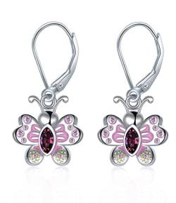 Schmetterling Creolen Ohrringe 925er Sterling Silber Hypoallergen Schmetterling Schmuck Geschenke für Damen Mädchen von AOBOCO