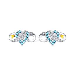 Unendlichkeit Ohrringe Damen Sterling Silber 925 Infinity Liebe Ohrstecker von AOBOCO