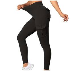 AOCRD Cargo-Leggings für Damen, hohe Taille, Yoga-Leggings, Bauchkontrolle, Trainingshose, Laufen, Stretch, Tasche, Jogginghose, schmale Passform, Damen-Sportbekleidung von AOCRD