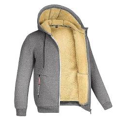 AOCRD Sherpa-gefütterte Hoodies für Unisex-Reißverschlussjacke, Fleece-Sweatshirt, warme Winter-Outwear-Jacken, langärmlige Mantel-Oberteile, Kapuzen-Sweatshirts für Damen und Herren von AOCRD
