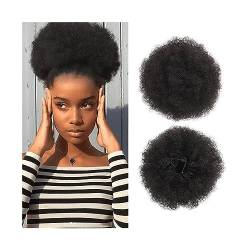 Haarteil Haargummi Haarknoten Hochsteckfrisuren Afro Puff Kordelzug-Pferdeschwanz for Frauen, 8/10 Zoll synthetische Afro-Kinky-Curly-Haarknoten-Verlängerungs-Haarteile, Clip-in-Kordelzug-Pferdeschwan von AOKLEY