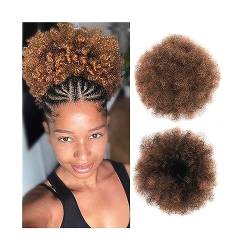 Haarteil Haargummi Haarknoten Hochsteckfrisuren Afro Puff Kordelzug-Pferdeschwanz for Frauen, 8/10 Zoll synthetische Afro-Kinky-Curly-Haarknoten-Verlängerungs-Haarteile, Clip-in-Kordelzug-Pferdeschwan von AOKLEY