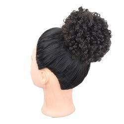 Haarteil Haargummi Haarknoten Hochsteckfrisuren Afro Puff verworrene lockige Kordelzug-Pferdeschwanz-Verlängerung for Frauen, synthetische kurze Afro-Locken-Dutt-Haarverlängerung, Clip-in-Haarknoten, von AOKLEY