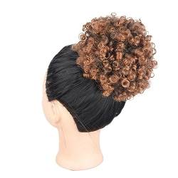 Haarteil Haargummi Haarknoten Hochsteckfrisuren Afro Puff verworrene lockige Kordelzug-Pferdeschwanz-Verlängerung for Frauen, synthetische kurze Afro-Locken-Dutt-Haarverlängerung, Clip-in-Haarknoten, von AOKLEY