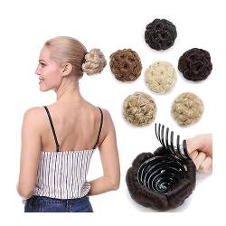 Haarteil Haargummi Haarknoten Hochsteckfrisuren Donut-Chignon-Clip-in-Haarverlängerung for Frauen, Blumen-Stil, Haarknoten, Haarteil, synthetische Locken, Klaue im Pferdeschwanz, Haarverlängerung, Hoc von AOKLEY