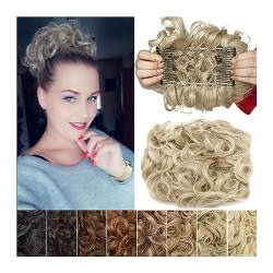 Haarteil Haargummi Haarknoten Hochsteckfrisuren Synthetische Kämme, Messy Dutt-Haarteil, gewellt, lockig, Teller-Haarknoten-Verlängerung, dickes, lockiges Chignon-Haarteil, Clip-in-Haargummis, Pferdes von AOKLEY