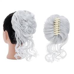 Haarteil Haargummi Haarknoten Hochsteckfrisuren Synthetischer Haarknoten mit Klaue, Chignon for Frauen, unordentliche, lockige Haarknoten, Clip-in-Pferdeschwanz-Haarverlängerungen, flauschige, natürli von AOKLEY