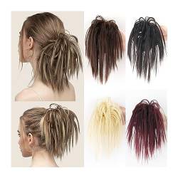 Haarteil Haargummi Haarknoten Hochsteckfrisuren Unordentlicher Dutt-Haarteil, synthetischer Krallenclip, Haarknoten, gewellt, lockig, Chignon-Haarverlängerungen, Clip-in-Haargummi, Pferdeschwanz-Haart von AOKLEY