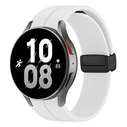 AOKOEE Galaxy Watch 5 Pro Armbands, 6 Stück Armband für Samsung Galaxy Watch 6/5/4 Armband 44mm 44mm, Galaxy Watch 6 Classic 43mm-1 47mm, No Gap Weiches Silikon Sport Ersatzband (White) von AOKOEE