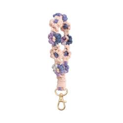 AOKSUNOVA Schlüsselanhänger Makramee Auto Schlüsselband kurz Geflochten Blume Schlüsselanhänger für Damen von AOKSUNOVA