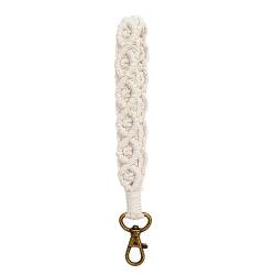 AOKSUNOVA Schlüsselanhänger Makramee Weiß Schlüsselband Handgelenk Damen Keychain Schlüsselanhänger Boho Style von AOKSUNOVA