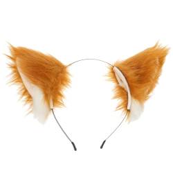 AOKWAWALIY 1 x Plüsch-Katzenohren-Haarband, lange Fellohren, Cosplay-Ohren, Fuchsohren, Kopfbedeckung, Tier-Cosplay-Ohren, Tier-Stirnbänder für Weihnachten, Fasching, Hochzeit, Party von AOKWAWALIY